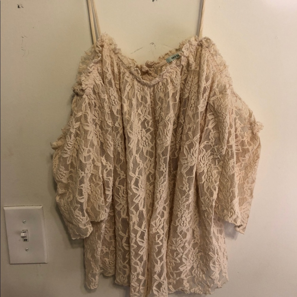 Lace off shoulder top
